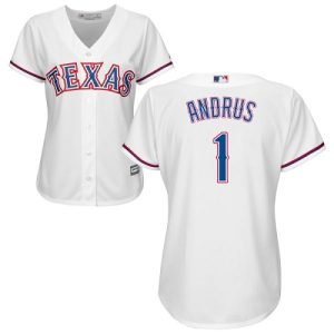 Outstanding Rangers #1 Elvis Andrus White Home Women's Stitched MLB Jersey Act fast Only a few left Secure yours today