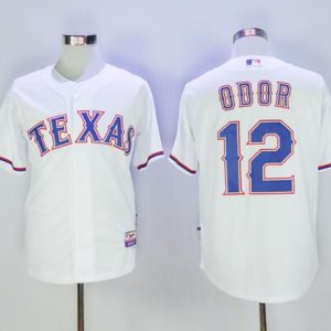 Outstanding Rangers #12 Rougned Odor White Cool Base Stitched MLB Jersey