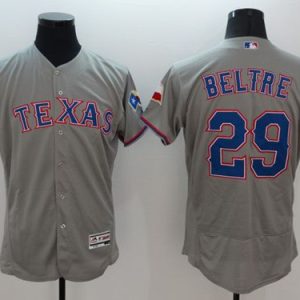 Outstanding Rangers #29 Adrian Beltre Grey Flexbase Authentic Collection Stitched MLB Jersey