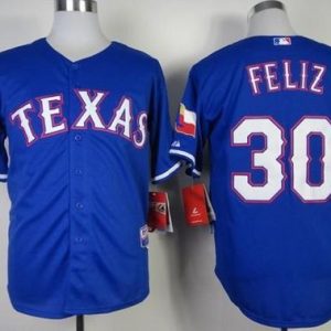 Outstanding Rangers #30 Naftali Feliz Stitched MLB Blue Cool Base Jersey