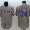 Outstanding Rangers #34 Nolan Ryan Grey Flexbase Authentic Collection Stitched MLB Jersey