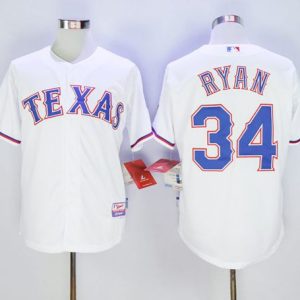 Outstanding Rangers #34 Nolan Ryan White Cool Base Stitched MLB Jersey