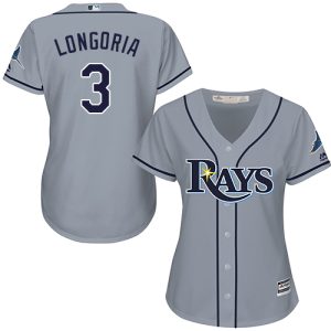 Outstanding Rays #3 Evan Longoria Grey Road Women's Stitched MLB Jersey Sports enthusiasts seize this opportunity Order now to feel the game excitement