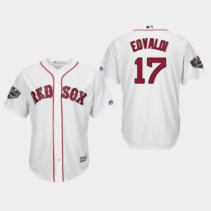 Outstanding Red Sox #17 Nathan Eovaldi White New Cool Base 2018 World Series Stitched MLB Jersey