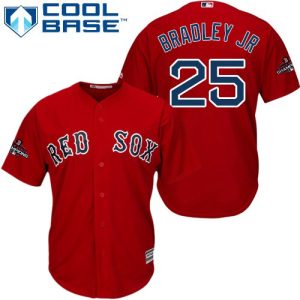 Outstanding Red Sox #25 Jackie Bradley Jr Red Cool Base 2018 World Series Champions Stitched Youth MLB Jersey Retailers boost your inventory Order now to meet customer demand