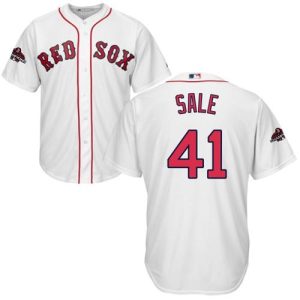 Outstanding Red Sox #41 Chris Sale White New Cool Base 2018 World Series Champions Stitched MLB Jersey
