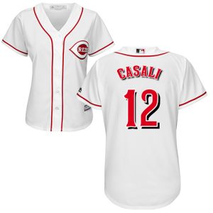 Outstanding Reds #12 Curt Casali White Home Women's Stitched MLB Jersey Be among the first buyers Order now to enjoy top notch quality