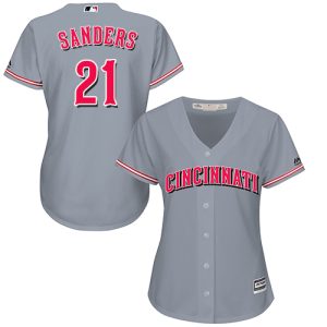 Outstanding Reds #21 Reggie Sanders Grey Road Women's Stitched MLB Jersey With high demand Don't miss out Order now to wear your team colors