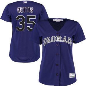 Outstanding Rockies #35 Chad Bettis Purple Alternate Women's Stitched MLB Jersey With high demand Don't miss out Order now to wear your team colors