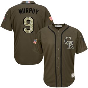 Outstanding Rockies #9 Daniel Murphy Green Salute to Service Stitched Youth MLB Jersey Limited stock Order now to show your love for your team