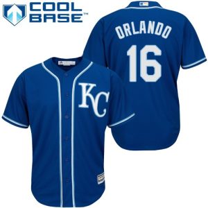 Outstanding Royals #16 Paulo Orlando Royal Blue Cool Base Stitched Youth MLB Jersey For a short time available Grab yours quickly to own a team jersey