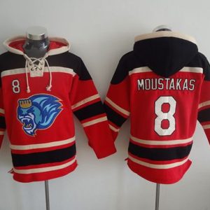 Outstanding Royals #8 Mike Moustakas Red Sawyer Hooded Sweatshirt MLB Hoodie