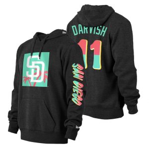 Outstanding San Diego Padres #11 Yu Darvish Men's Nike MLB 2022 City Connect Hoodie   Black