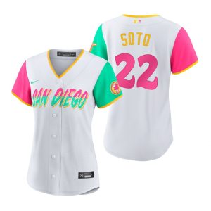 Outstanding San Diego Padres #22 Juan Soto 2022 City Connect Women's Nike Games Jersey   White Be among the first buyers Order now to enjoy top notch quality