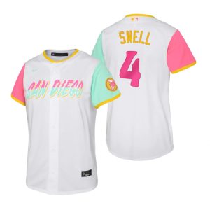 Outstanding San Diego Padres #4 Blake Snell 2022 City Connect Youth Nike Games Jersey   White Hurry Exclusive offer Place your order immediately for a great jersey