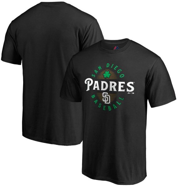 Outstanding San Diego Padres Majestic Forever Lucky T Shirt Black
