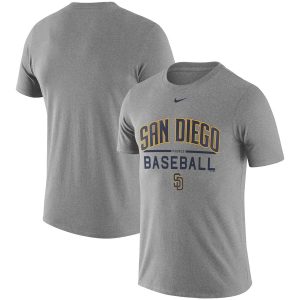Outstanding San Diego Padres Nike Away Practice T Shirt Heathered Gray