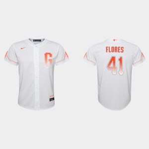 Outstanding San Francisco Giants #41 Wilmer Flores Youth 2021 City Connect White Jersey For a short time available Grab yours quickly to own a team jersey