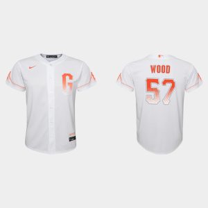 Outstanding San Francisco Giants #57 Alex Wood Youth 2021 City Connect White Jersey Hurry Exclusive offer Place your order immediately for a great jersey