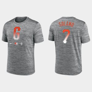Outstanding San Francisco Giants #7 Donovan Solano Men's 2021 City Connect Anthracite T shirt For a short time available Grab yours quickly to own a team jersey