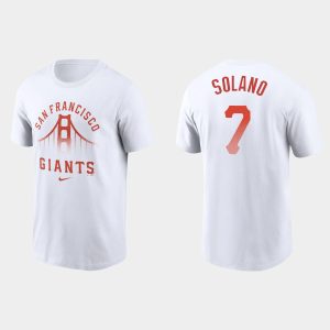 Outstanding San Francisco Giants #7 Donovan Solano Men's 2021 City Connect Graphic White T shirt Act fast Only a few left Secure yours today