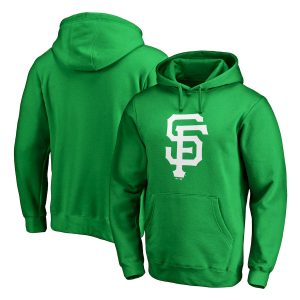 Outstanding San Francisco Giants Majestic St. Patrick's Day White Logo Pullover Hoodie Kelly Green