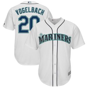 Outstanding Seattle Mariners #20 Dan Vogelbach Majestic Home Cool Base Replica Player Jersey White