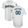 Outstanding Seattle Mariners Majestic Home Flex Base Authentic Collection Custom Jersey White