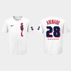Outstanding St.Louis Cardinals #28 Nolan Arenado Youth 2021 MLB All Star Game White T Shirt Collectors this is a must have Add it to your collection by ordering