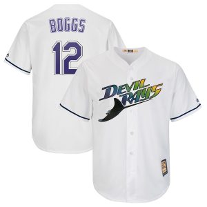 Outstanding Tampa Bay Rays #12 Wade Boggs Majestic Turn Back The Clock Home Cool Base Cooperstown Player Jersey White