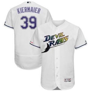 Outstanding Tampa Bay Rays #39 Kevin Kiermaier Majestic Turn Back The Clock Home Flex Base Authentic Collection Player Jersey White