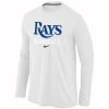 Outstanding Tampa Bay Rays Long Sleeve MLB T Shirt White