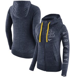 Outstanding Tampa Bay Rays Nike Women's Vintage Full Zip Hoodie Heather Navy Retailers boost your inventory Order now to meet customer demand