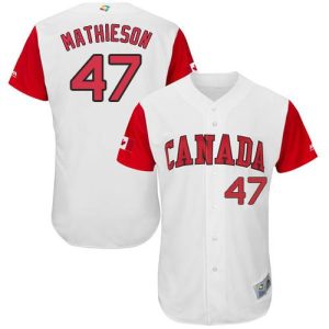 Outstanding Team Canada #47 Scott Mathieson White 2017 World MLB Classic Authentic Stitched MLB Jersey