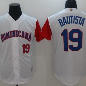 Outstanding Team Dominican Republic #19 Jose Bautista White 2017 World MLB Classic Authentic Stitched MLB Jersey