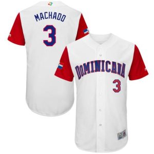 Outstanding Team Dominican Republic #3 Manny Machado White 2017 World MLB Classic Authentic Stitched MLB Jersey