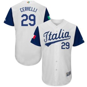 Outstanding Team Italy #29 Francisco Cervelli White 2017 World MLB Classic Authentic Stitched MLB Jersey