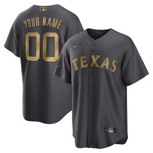 Outstanding Texas Rangers Custom Men's Nike Charcoal 2022 MLB All Star Game Replica Jersey