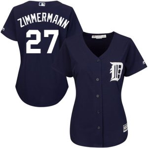 Outstanding Tigers #27 Jordan Zimmermann Navy Blue Alternate Women's Stitched MLB Jersey Be among the first buyers Order now to enjoy top notch quality