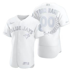 Outstanding Toronto Blue Jays Custom Men''s Nike Platinum MLB MVP Limited Player Edition Jersey