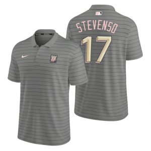 Outstanding Washington Nationals #17 Andrew Stevenson Men's Nike 2022 City Connect Gray Franchise Polo For a short time available Grab yours quickly to own a team jersey