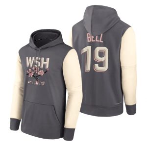 Outstanding Washington Nationals #19 Josh Bell 2022 City Connect Gray Hoodie