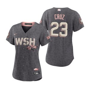 Outstanding Washington Nationals #23 Nelson Cruz Women's Nike Gray 2022 City Connect Replica Jersey Collectors this is a must have Add it to your collection by ordering