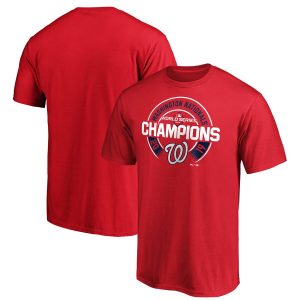 Outstanding Washington Nationals Majestic 2019 World Series Champions Forkball T Shirt Red