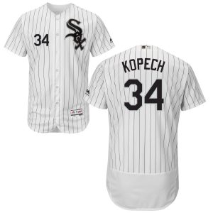 Outstanding White Sox #34 Michael Kopech White(Black Strip) Home Flexbase Authentic Collection Stitched MLB Jersey
