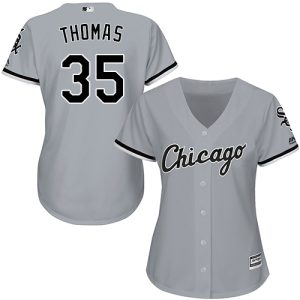 Outstanding White Sox #35 Frank Thomas Grey Road Women's Stitched MLB Jersey Act fast Only a few left Secure yours today
