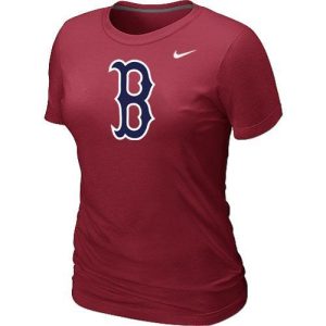 Outstanding Women's MLB Boston Red Sox Heathered Nike Blended T Shirt Red
