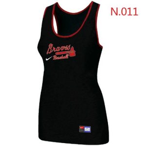 Outstanding Women's Nike Atlanta Braves Tri Blend Racerback Stretch Tank Top Black