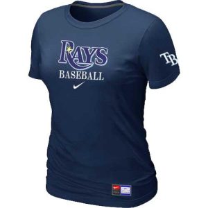 Outstanding Women's Tampa Bay Rays Nike Short Sleeve Practice MLB T Shirt Midnight Blue
