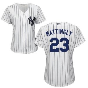 Outstanding Yankees #23 Don Mattingly White Strip Home Women's Stitched MLB Jersey For a short time available Grab yours quickly to own a team jersey